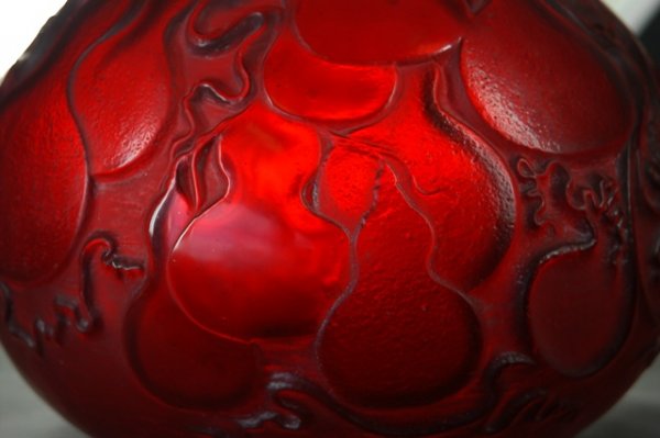Rene Lalique Deep Red 'Courges' Vase. c.1914 - 10