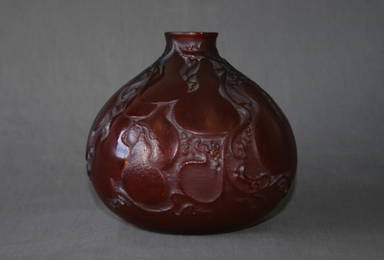 342:  Rene Lalique Deep Red 'Courges' Vase.  c.1914