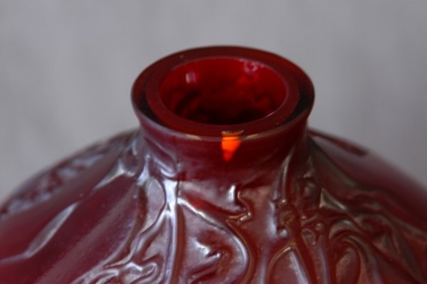 Rene Lalique Deep Red 'Courges' Vase. c.1914 - 7
