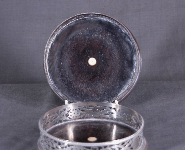 Pair Victorian Silver Wine Bottle Coasters. Attra - 2