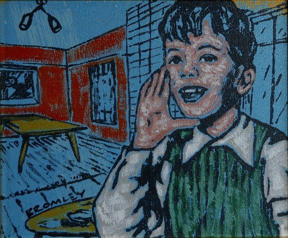 BROMLEY, David (b.1960). 'The Playroom' Acrylic: BROMLEY, David (b.1960). 'The Playroom' Acrylic on Canvas 22.5x27cm