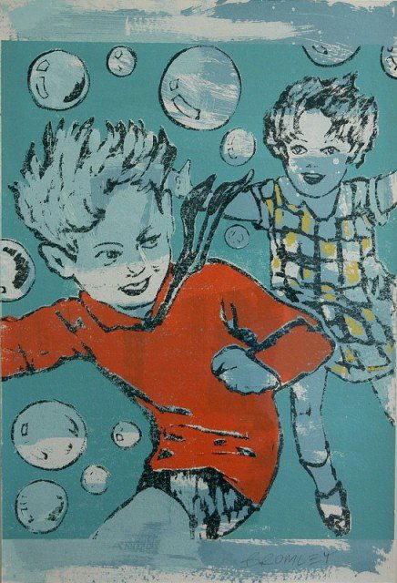 BROMLEY, David (b.1960) 'Bubble Boy' Acrylic on: BROMLEY, David (b.1960) 'Bubble Boy' Acrylic on Paper 110.5x76cm
