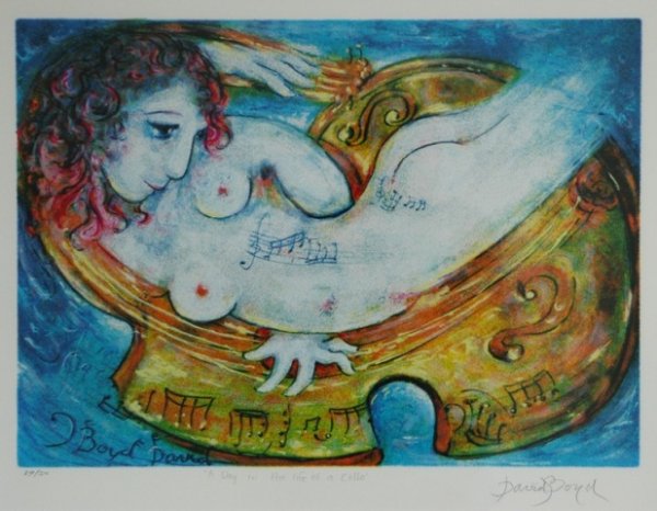 BOYD, David (b.1924) 'A Day in the Life of a Cel: BOYD, David (b.1924) 'A Day in the Life of a Cello.' Certificate of authenticity signed by David Boyd available. S/Print 37/50 41x58cm