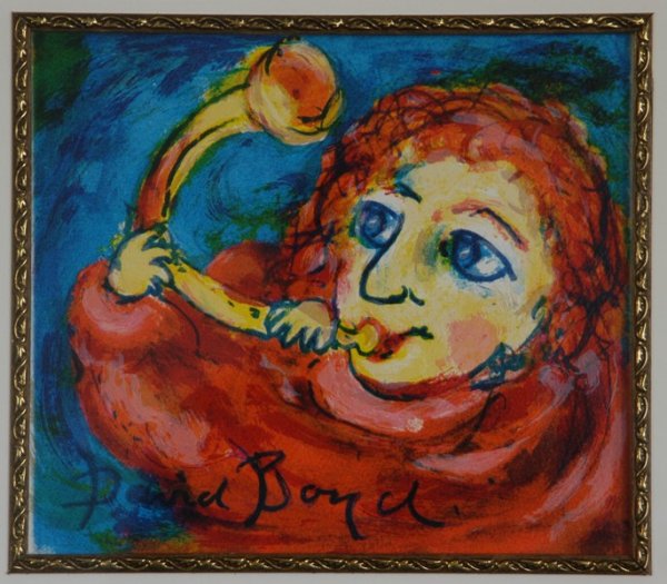 BOYD, David (b.1924) Boy with Musical Instrument S: BOYD, David (b.1924) Boy with Musical Instrument S/Print 19.5x22.5cm