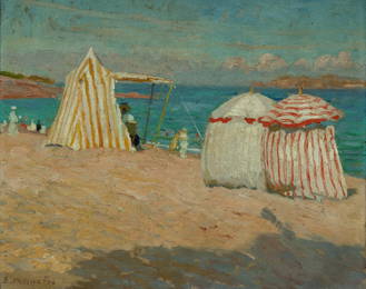 FOX Emanuel Phillips (1865-1915), A Beach in France, c.1909-11., Oil on Canvas, 35x44.5cm