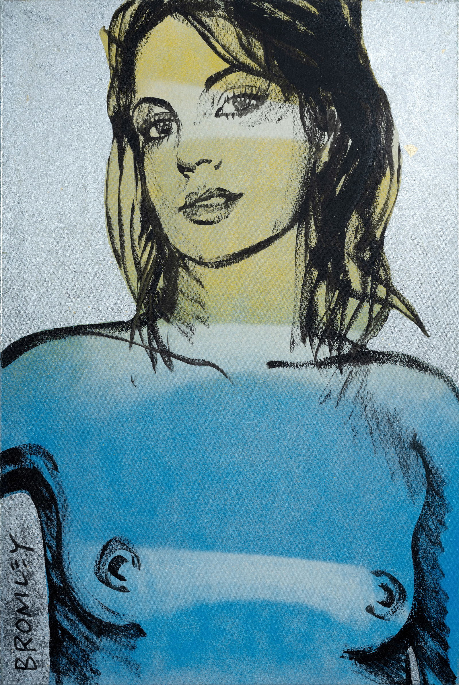 BROMLEY David (b.1960), 'Belinda', Acrylic & Metallic Leaf on Canvas, 90x60cm (1 of 2)