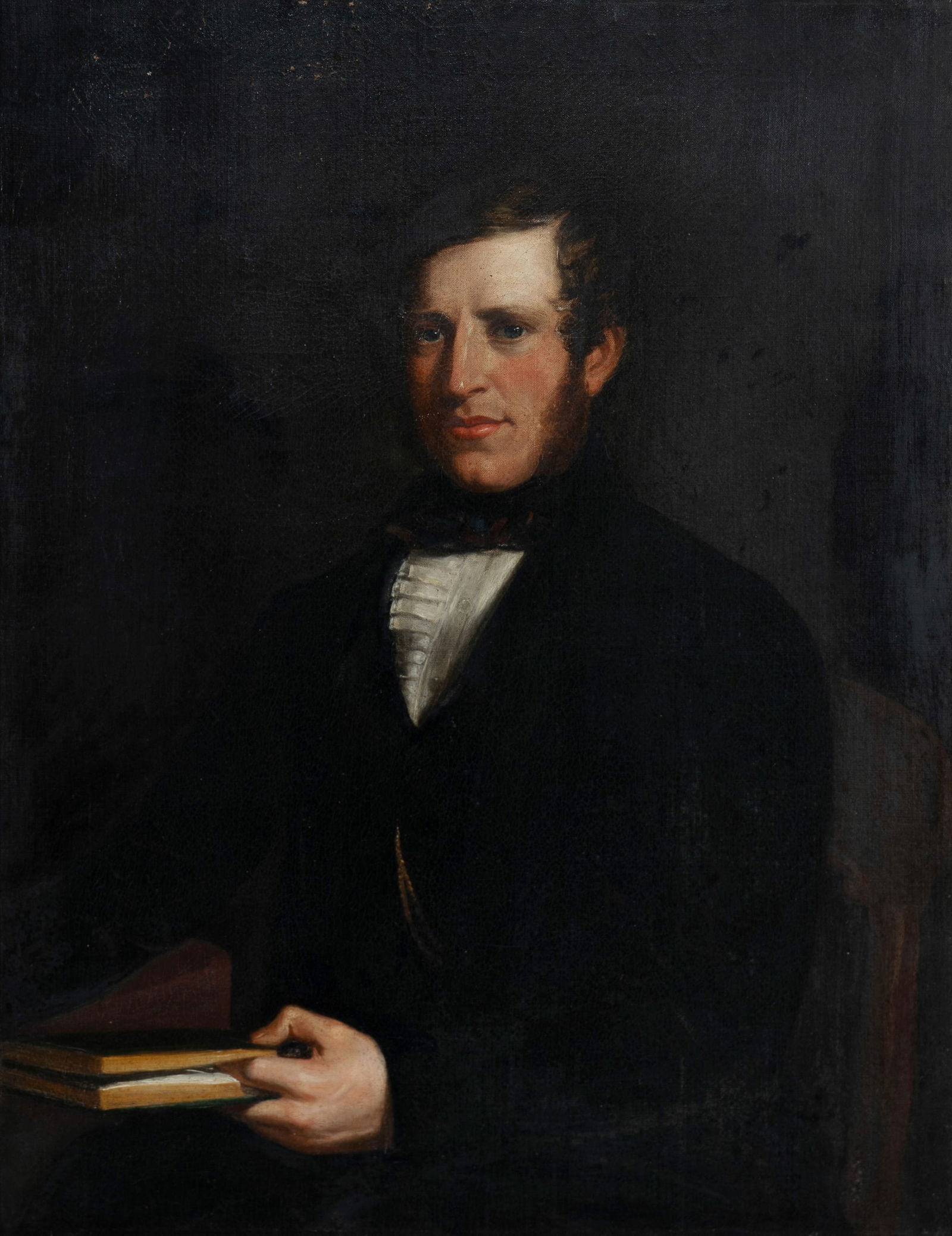 Artist Unknown , Portrait of John Alexander Lamb, New Zealand flour mill owner and lay preacher in: Artist Unknown Portrait of John Alexander Lamb, New Zealand flour mill owner and lay preacher in the early part of the 20th C.Oil on Canvas90.5x70.5cmPROVENANCE:Family of the sitter.