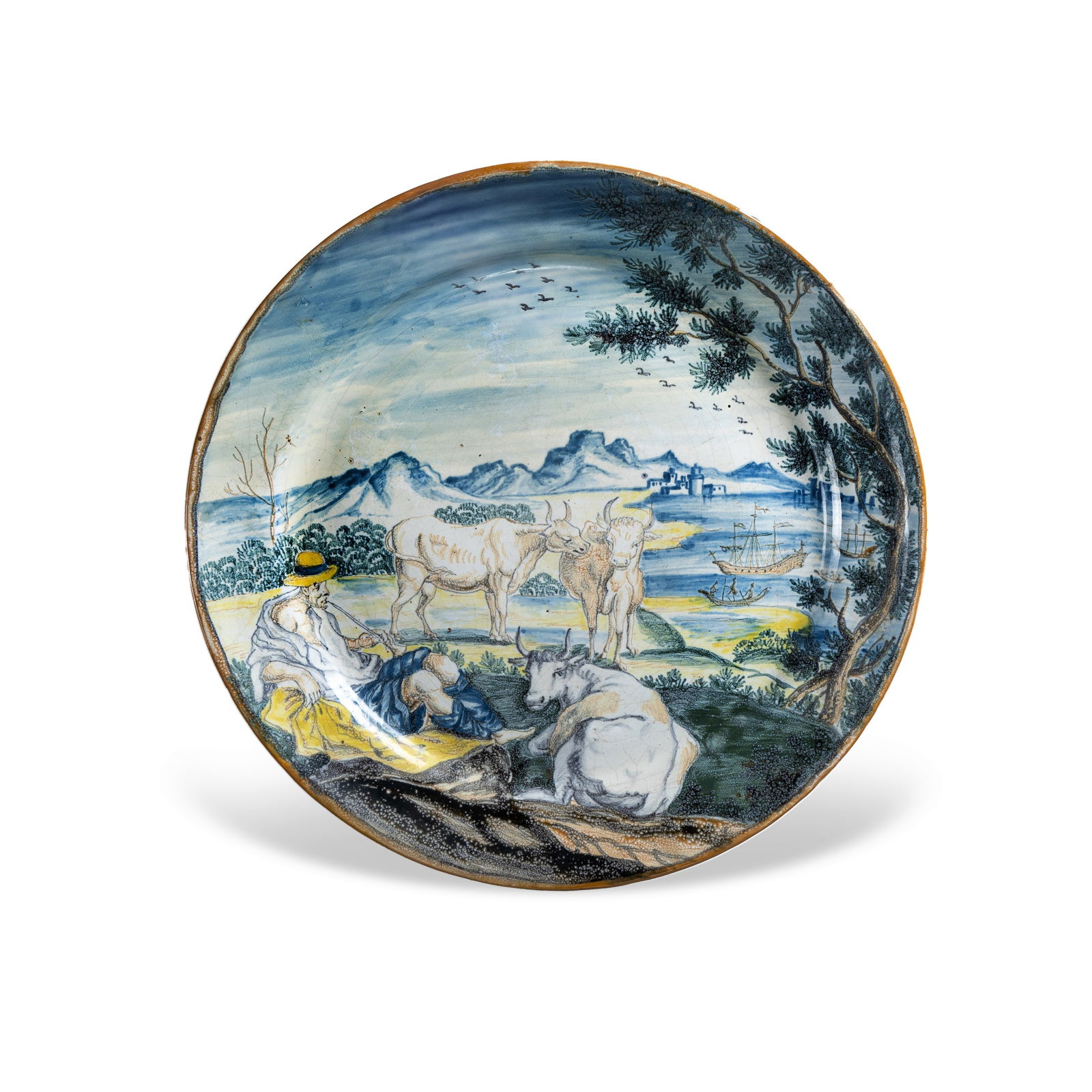 Hungarian Holics (Holitsch) Faience Dish, c.1750. Painted in the Italian istoriato maiolica style, (1 of 3)