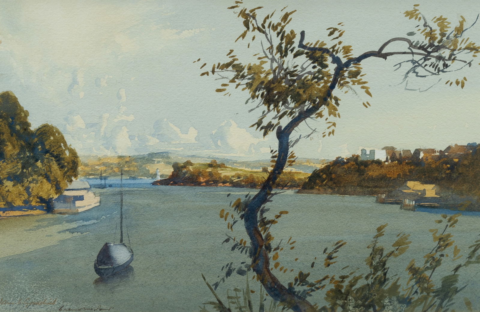 GOODCHILD John Charles (1898-1980), 'Cremorne Point', W/Clr, 23x26cm (1 of 2)