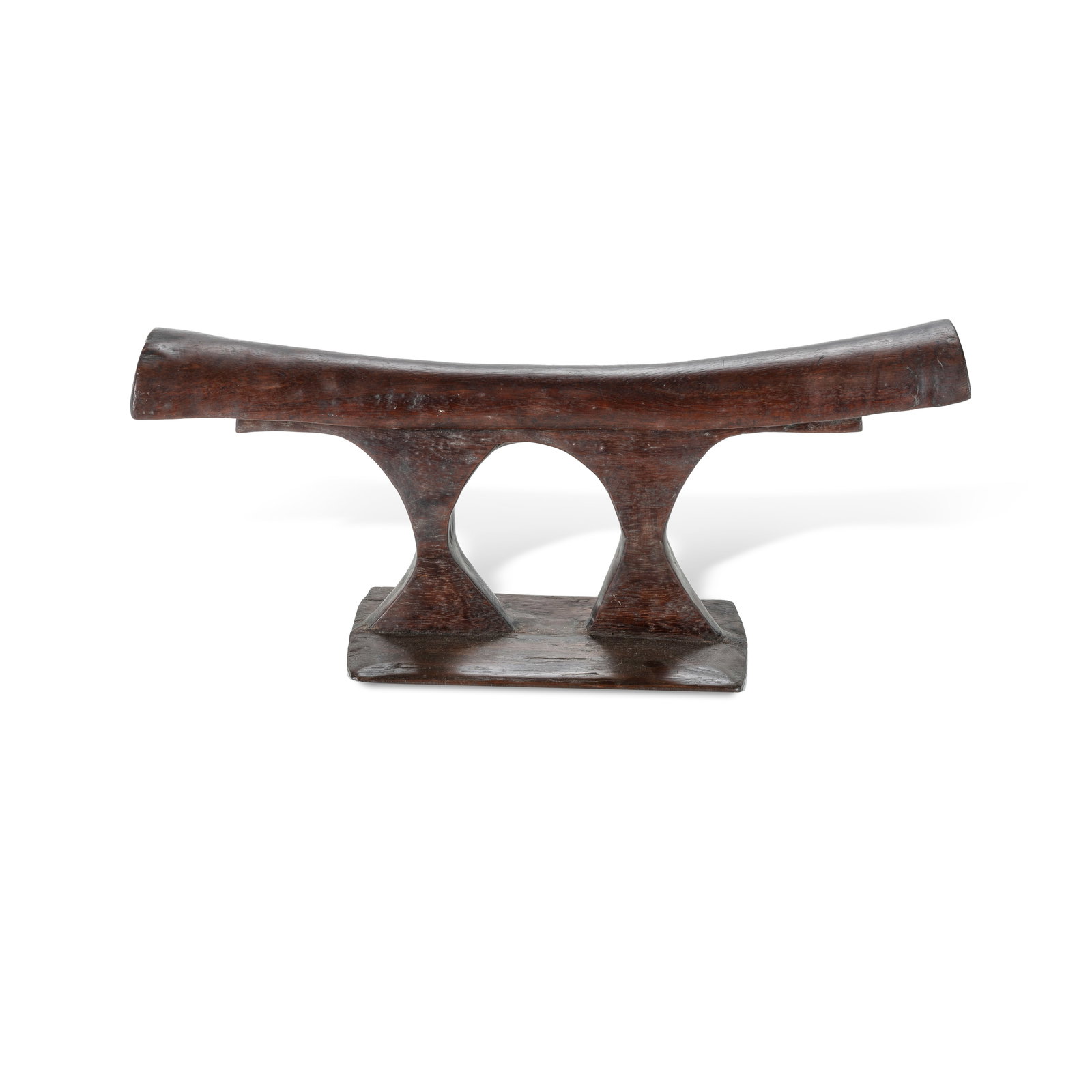 Fijian Hardwood Headrest (Kali). Early example, probably 19th C. Remnants of early label to base. (1 of 4)