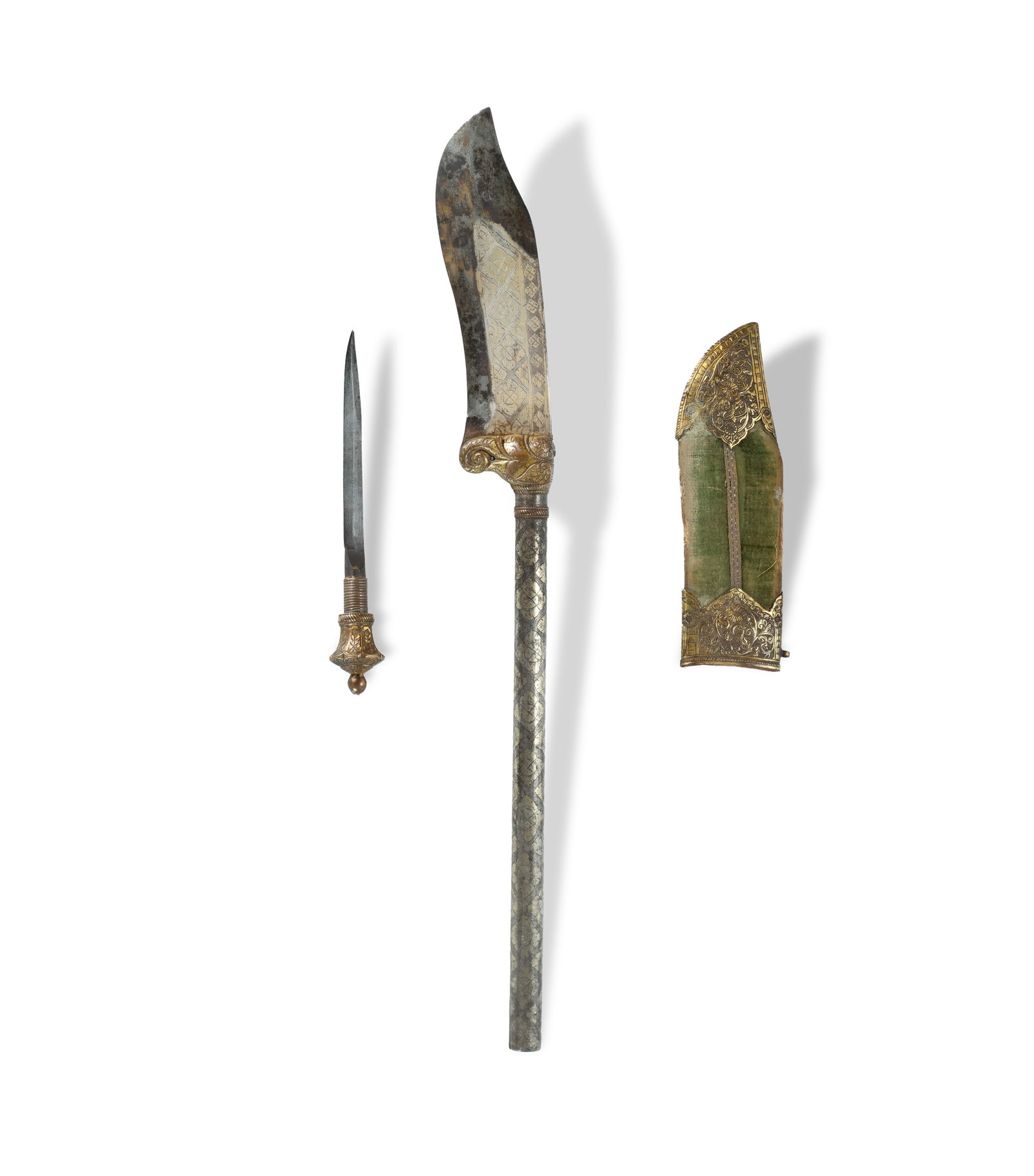 19th C Indian 'Elephant Knife' (Bhuj). With broad, clipped back blade with typical elephant head (1 of 3)