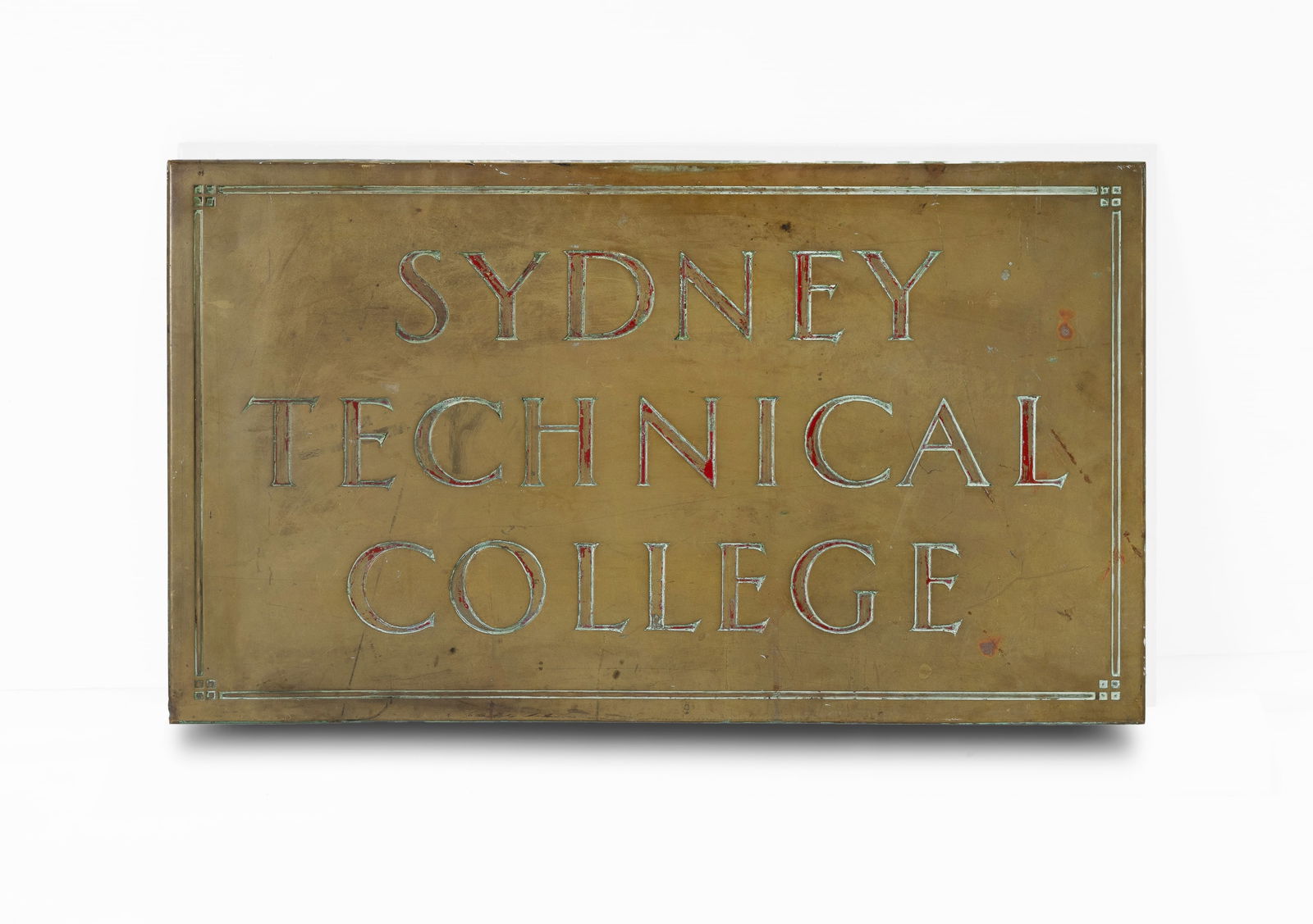 Cast Brass Sydney Technical College Sign. Early 20th C. (50x84cm) (1 of 2)