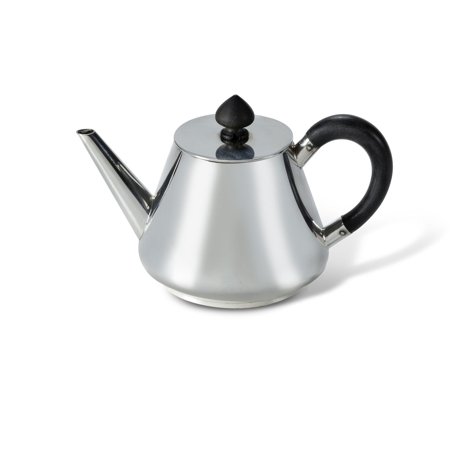 Attrib. Christopher Dresser, Hukin & Heath Silver Plate Bachelor's Teapot. Model no. 2196, c.1880. (1 of 2)