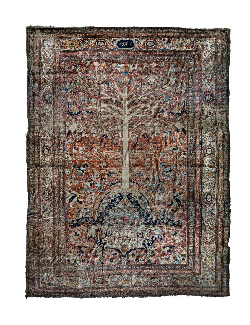 Very Large Antique Persian Heriz Finely Knotted Silk 'Fantasy Carpet' (1 of 6)