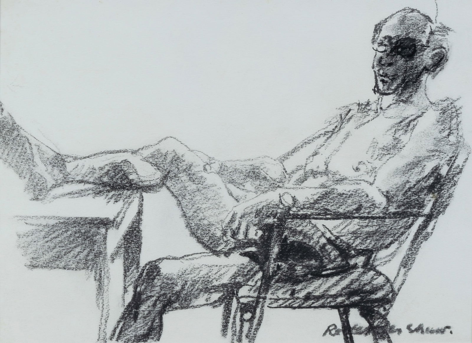 SHAW Roderick Malcolm (1915-1992), Sketch of David Martin, Charcoal, 27x37cm: SHAW, Roderick Malcolm (1915-1992)Sketch of David MartinSigned lower right.Charcoal27x37cmPROVENANCE:Chrissie Shaw, daughter of the artist.EXHIBITIONS:Fundraising exhibition for Gough Whitlam at Sydne