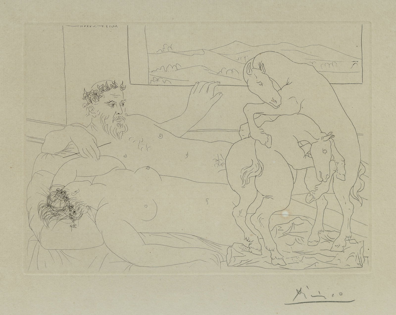 PICASSO Pablo (Spanish 1881-1973), 'Le Repos du Sculpteur III, La Suite Vollard (The Sculptor's Rest (1 of 2)