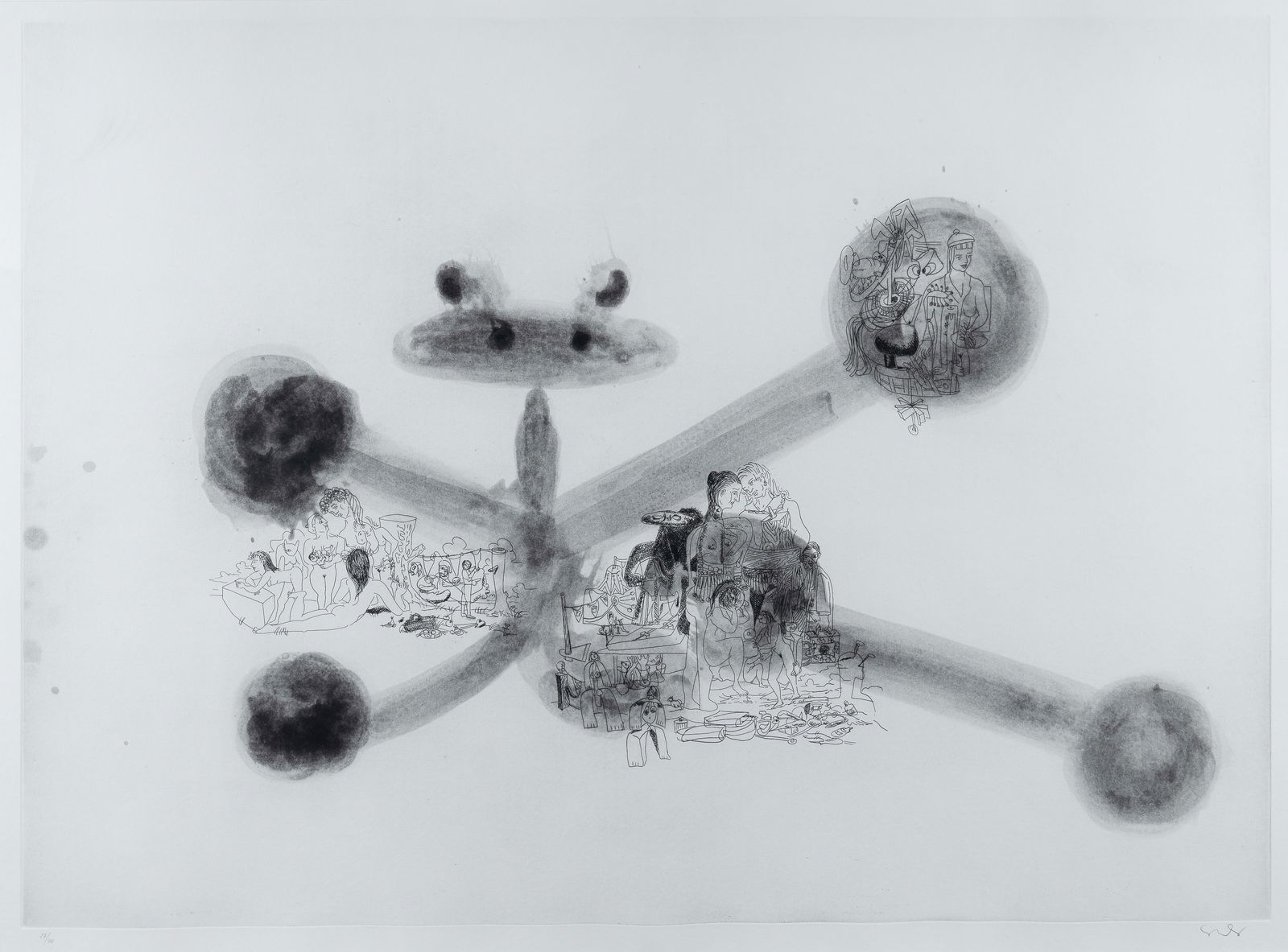 CONDO George (USA b.1957), 'More Sketches of Spain - For Miles Davis #10,' 1991., Etching & Aquatint (1 of 2)