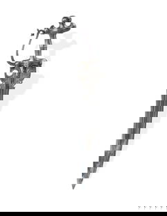 Extremely Rare Vijayanagara, Chakravarti Short Sword: Extremely Rare Vijayanagara, Chakravarti Short Sword 15th-17th century, possibly Madurai. Broad, slightly curved blade, with eight fine fullers typical 16th century Vijayanagara weapons. The forte