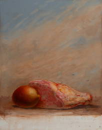 STORRIER Tim (b.1949), 'Noon Cuts and Mango,' 1992., Acrylic on Board, 50x40cm