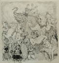 LINDSAY Norman (1879-1969), 'Merchandise,' c.1945., Pen & Ink, 55.5x51.5cm