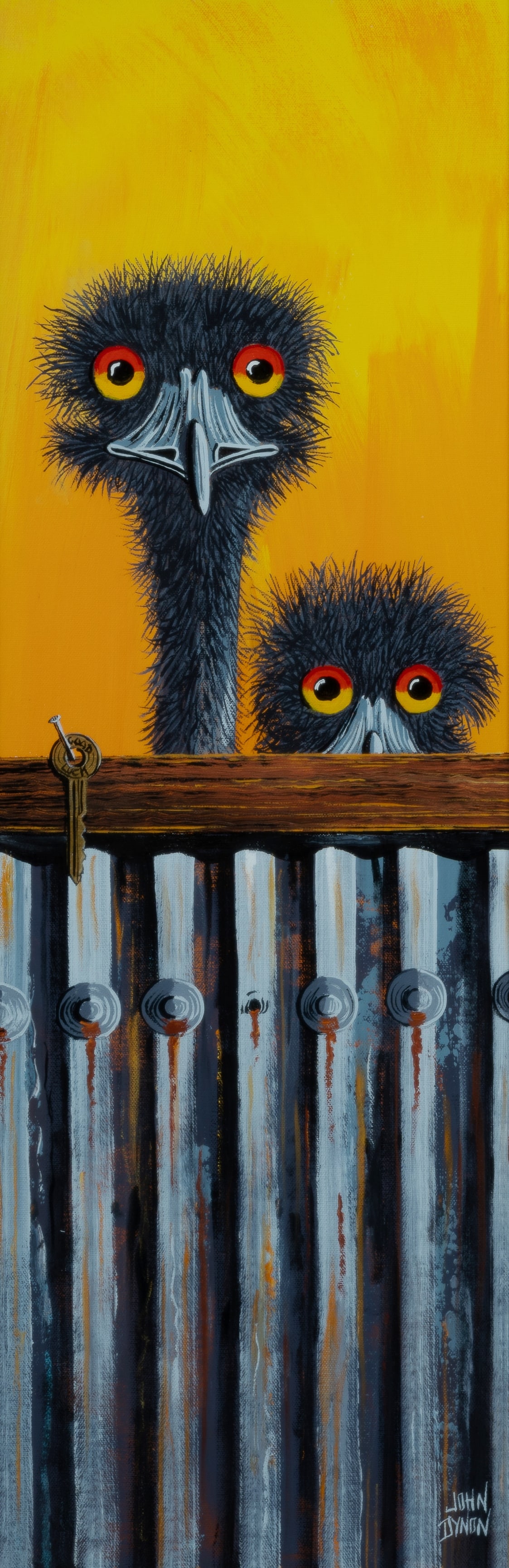 DYNON John (b.1954), 'Nosey Buggas,' 2009., Oil on Canvas on Board, 75x24.5cm (1 of 3)