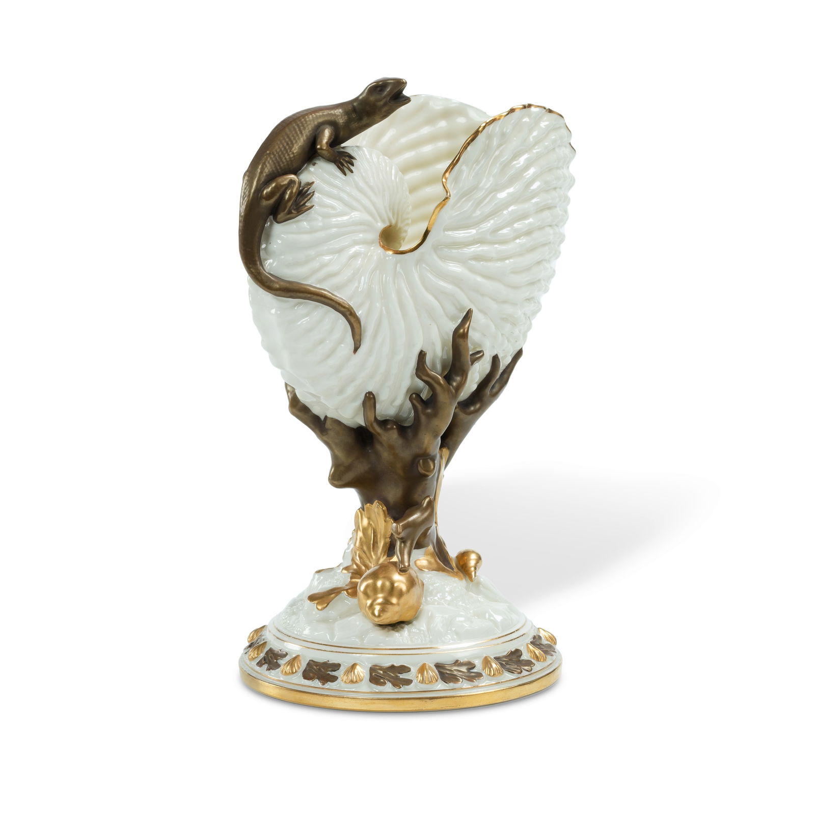 19th C Royal Worcester Nautilus Shell Vase (1 of 3)