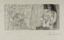 PICASSO Pablo (Spanish 1881-1973), 'Dans L'Atelier: Peintre, Mod&#232;le et Spectatrice (In the