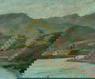 BUNNY Rupert C W (1864-1947), Fishing Village, Le Lavandou, South of France, c.1920s.