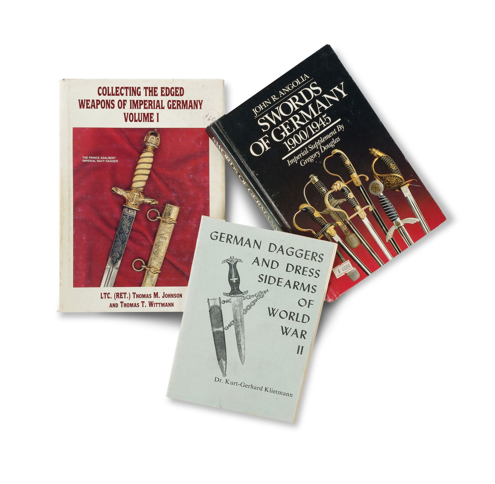BOOKS (3), Three Volumes on German Swords and Daggers: BOOKS (3), Three Volumes on German Swords and Daggers Includes John Angolia 'Swords of Germany 1900/1945', pub. 1988; LTC Thomas Johnson 'Collecting the Edged Weapons of Imperial Germany Vol. I; and o