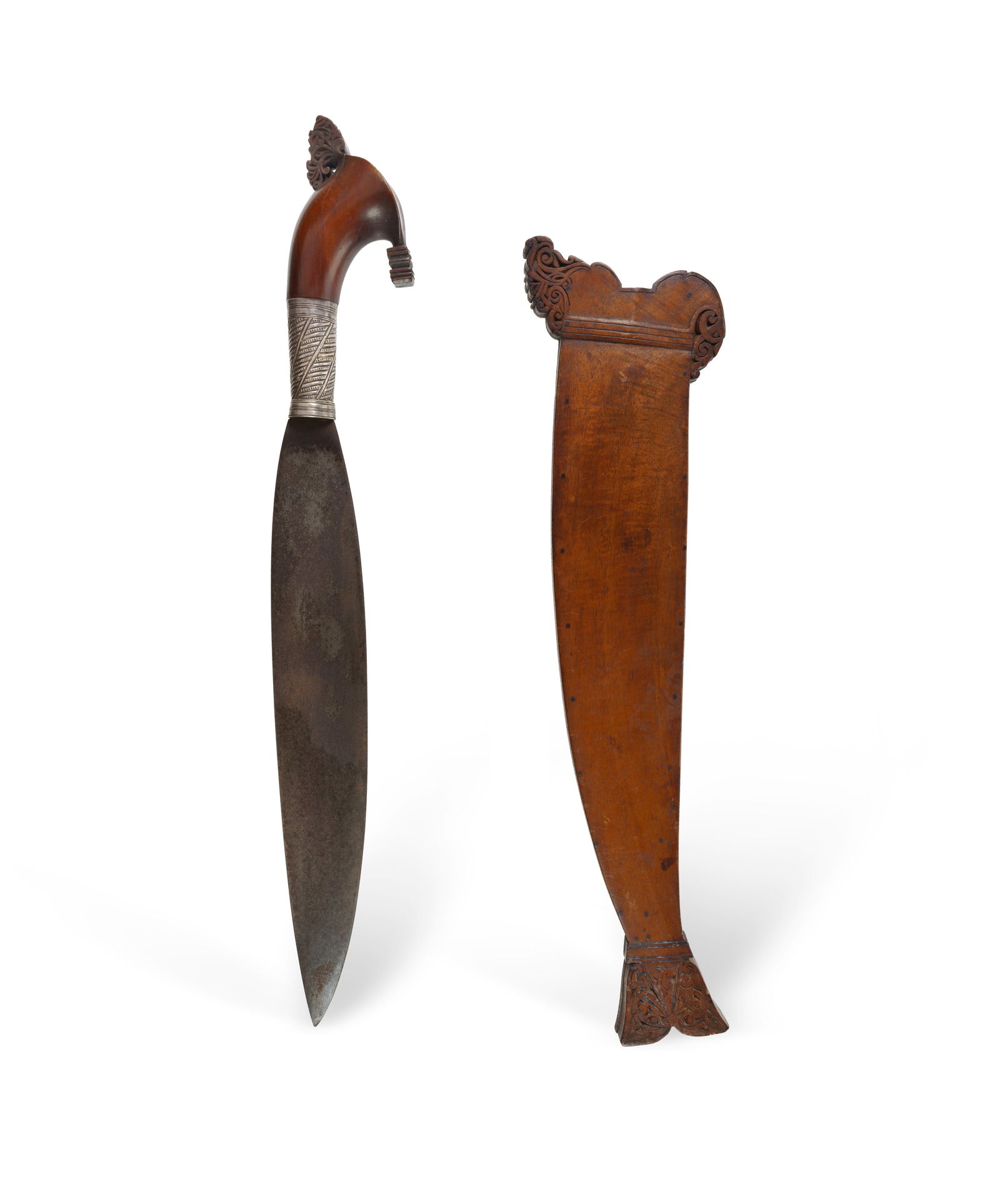 19th C Silver Mounted Moro Barong Knife (1 of 3)