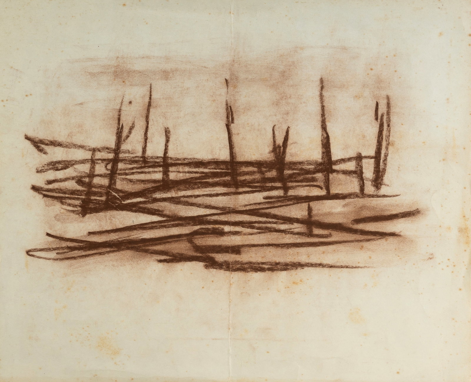 DOBELL William (1899-1970), Trees in a Barren Landscape, Pastel, 24x29.5cm (sheet) (1 of 2)