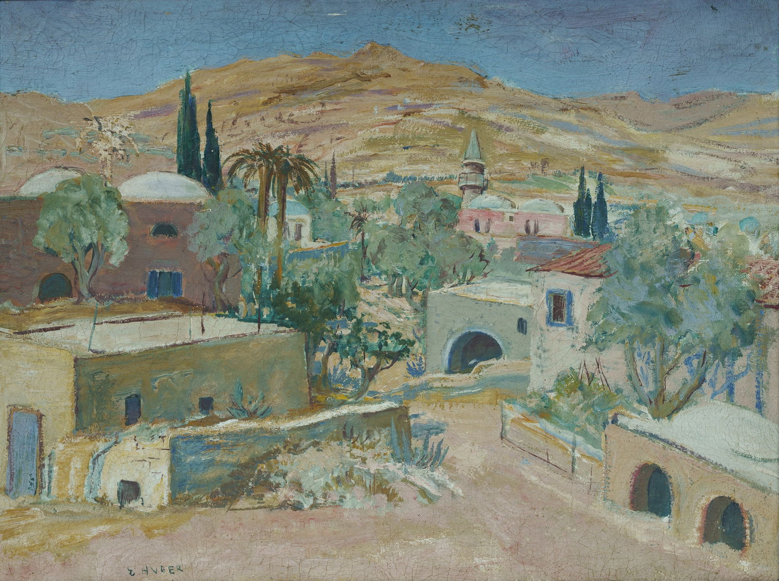 HUBER Ernst (Austrian 1895-1960), Nablus, Palestine., Oil on Linen, 48.5x65cm (1 of 4)