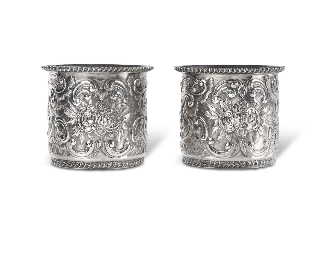 Pr Rare Geo III Sterling Silver Planters (1 of 3)
