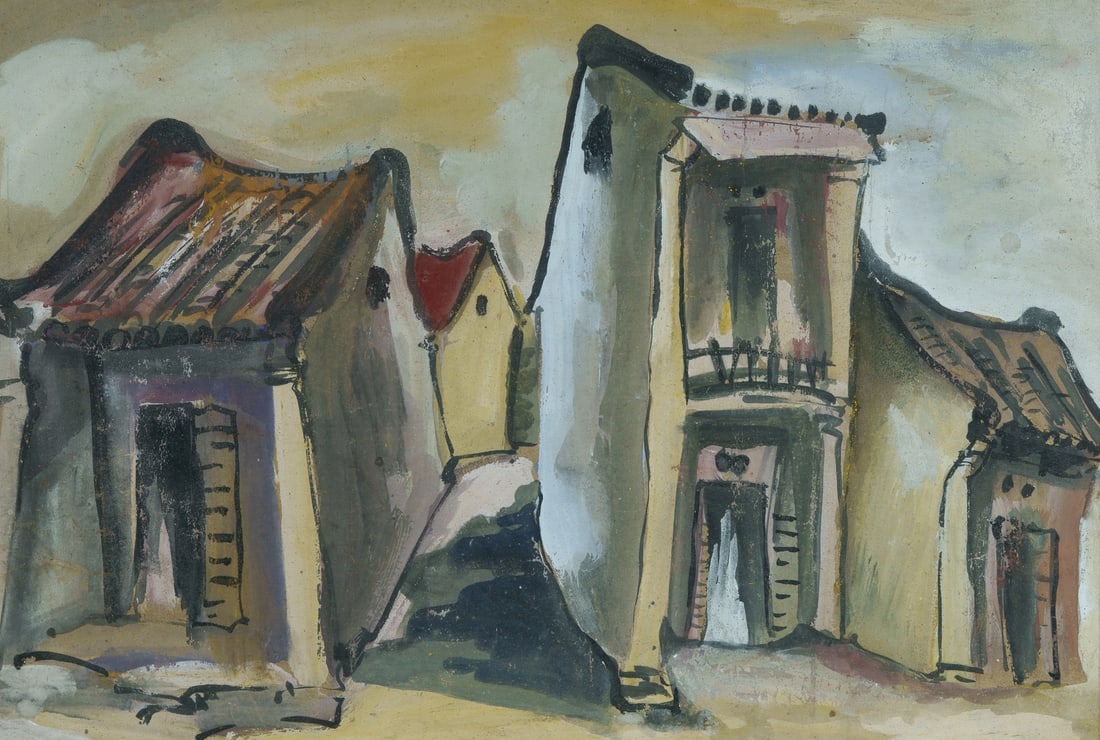 BUI Xuan Phai (Vietnamese 1920-1988), Hanoi Street, Gouache on Paper, 35x52cm (1 of 3)