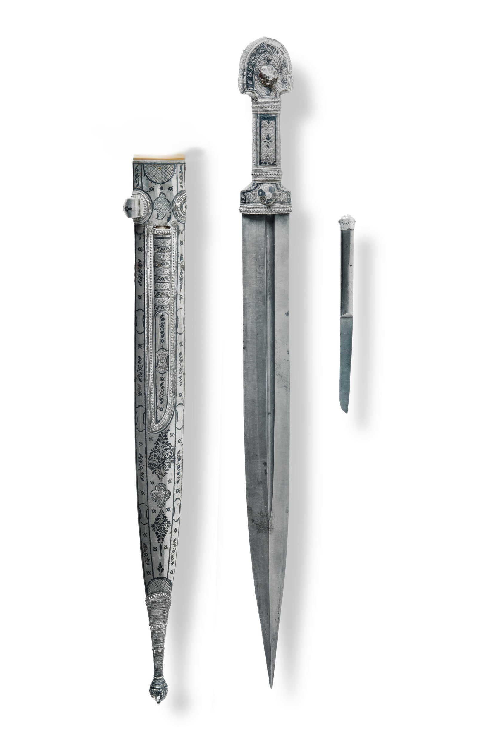 19th C Russian Kindjal with Silver Niello Mounts (1 of 6)
