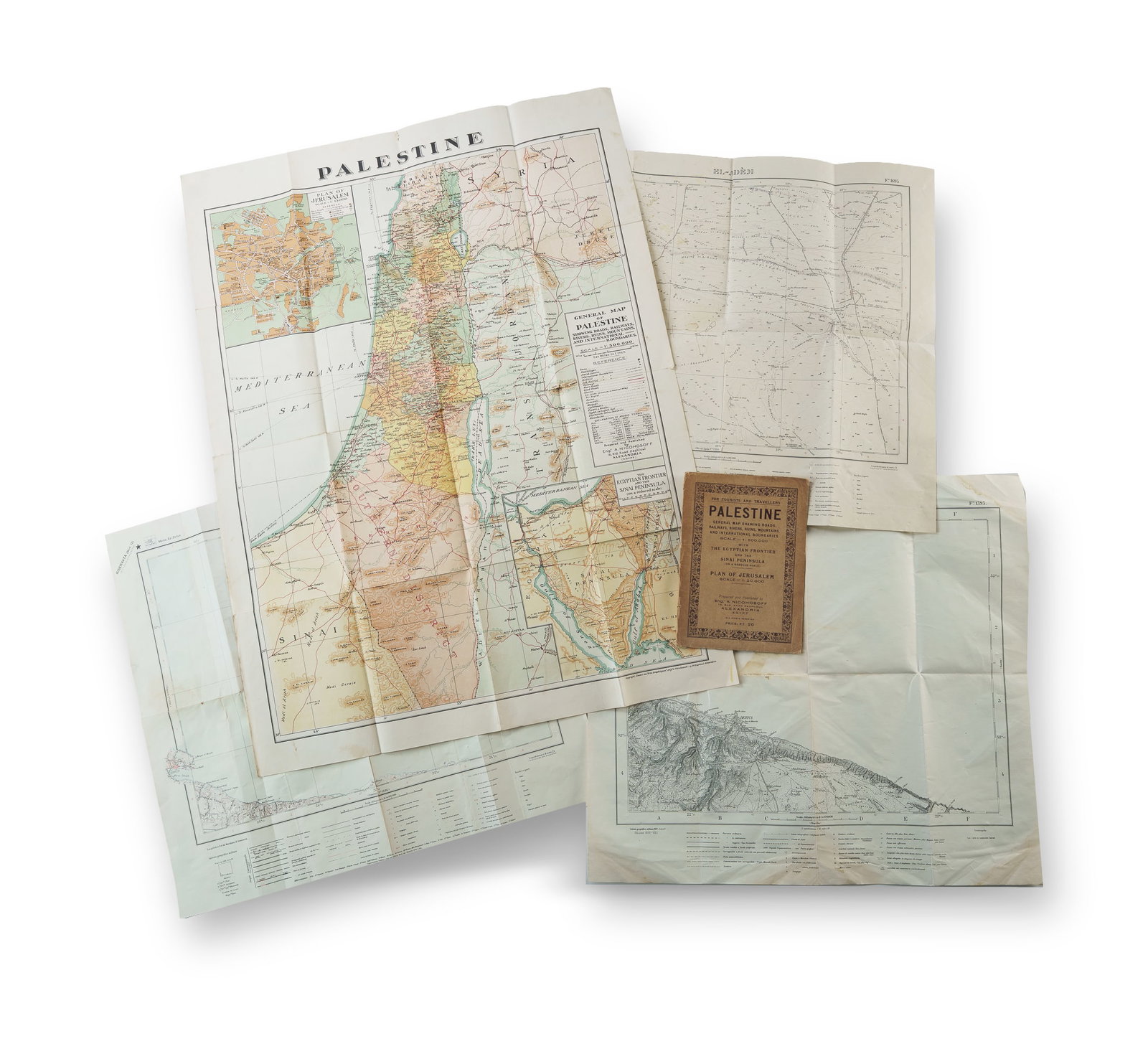 Group of 12 Various WWII Military and Other Maps of North Africa, Palestine, PNG and 'China, Burma (1 of 4)