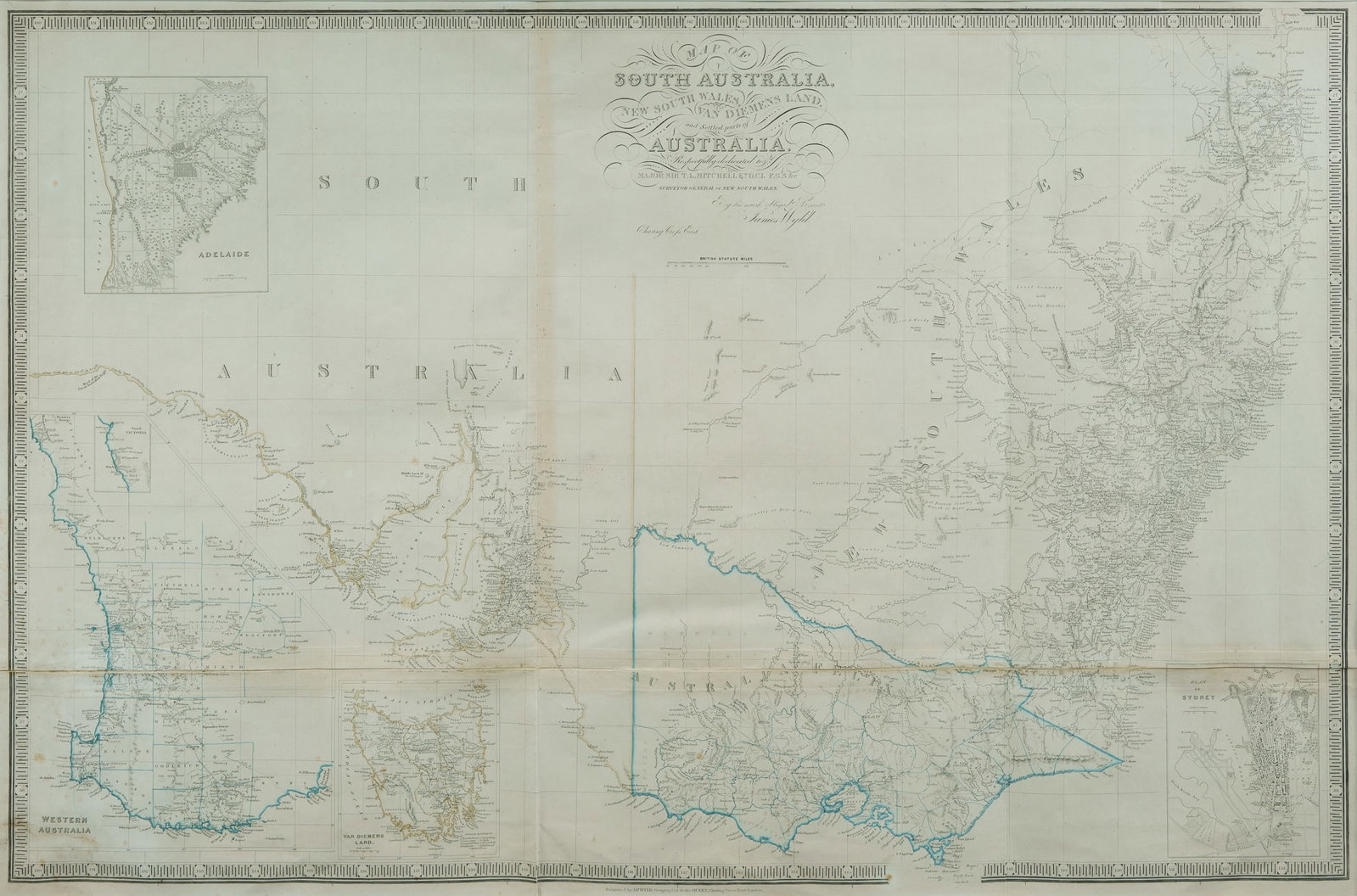 Map of South Australia, New South Wales, Van Diemen's Land, and Settled Parts of Australia,' c.1854. (1 of 2)