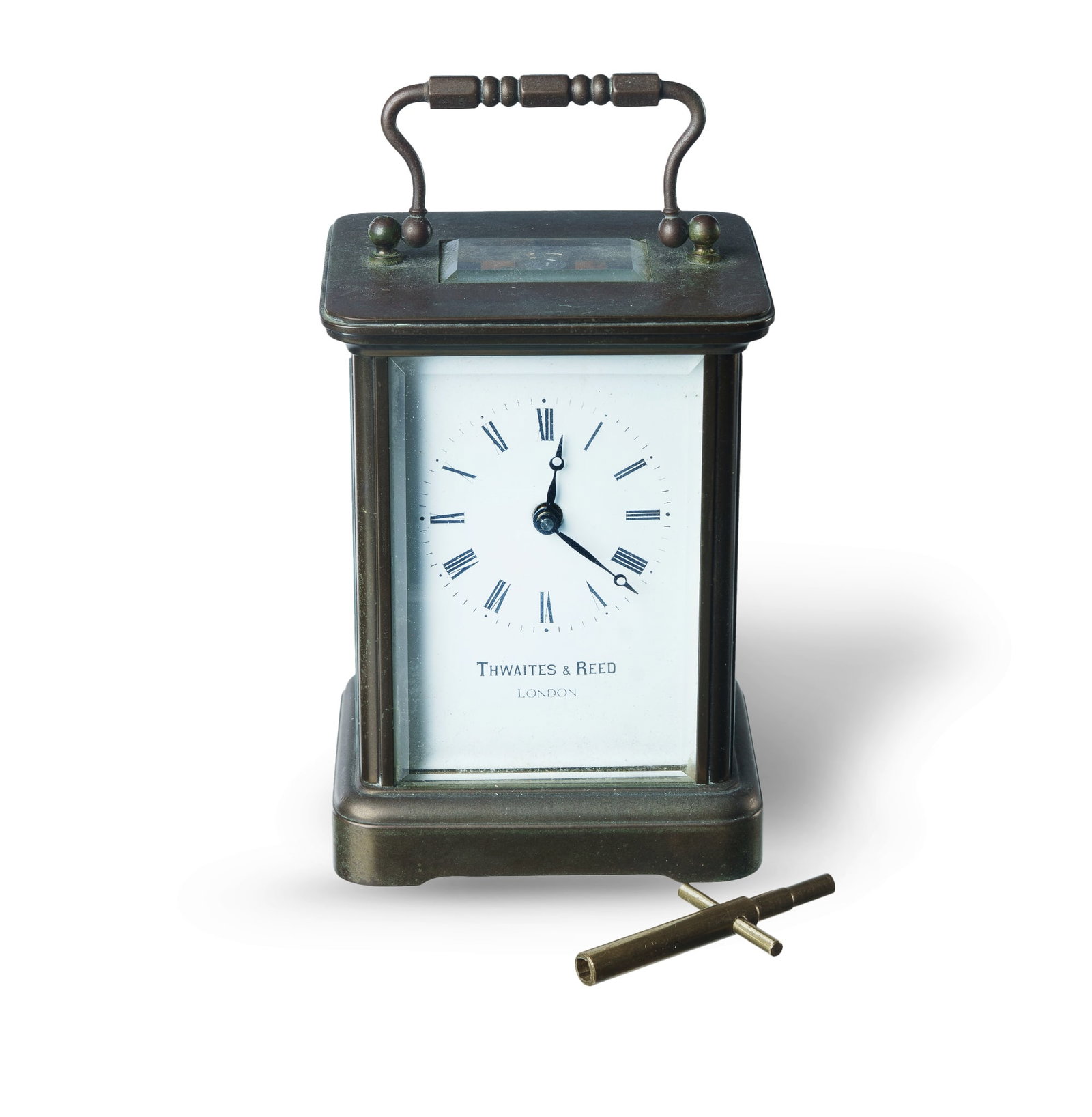Thwaites & Reed Brass Frame Carriage Clock (1 of 3)