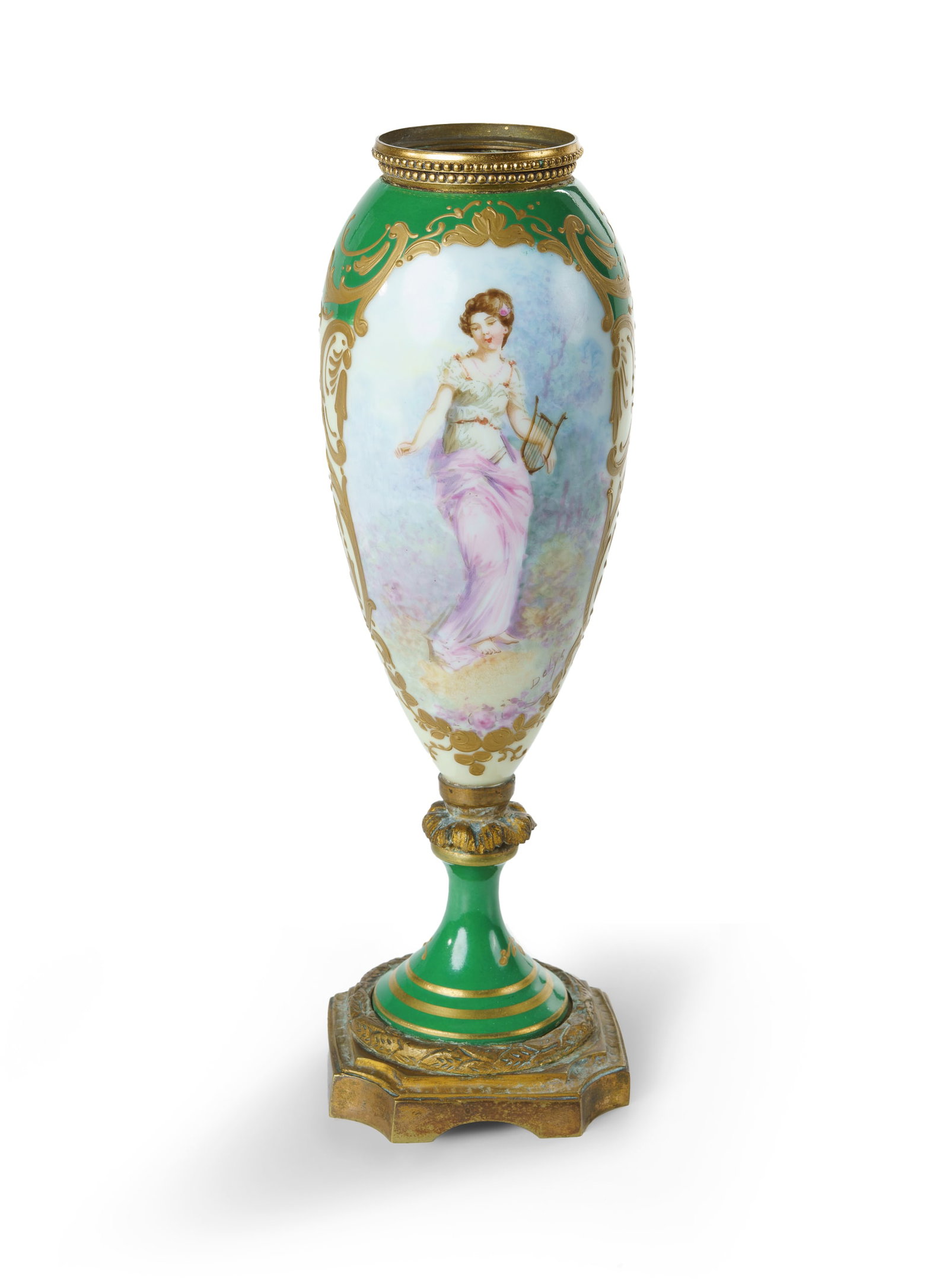 Late 19th C Sevres Porcelain and Ormolu Mounted Vase (1 of 2)
