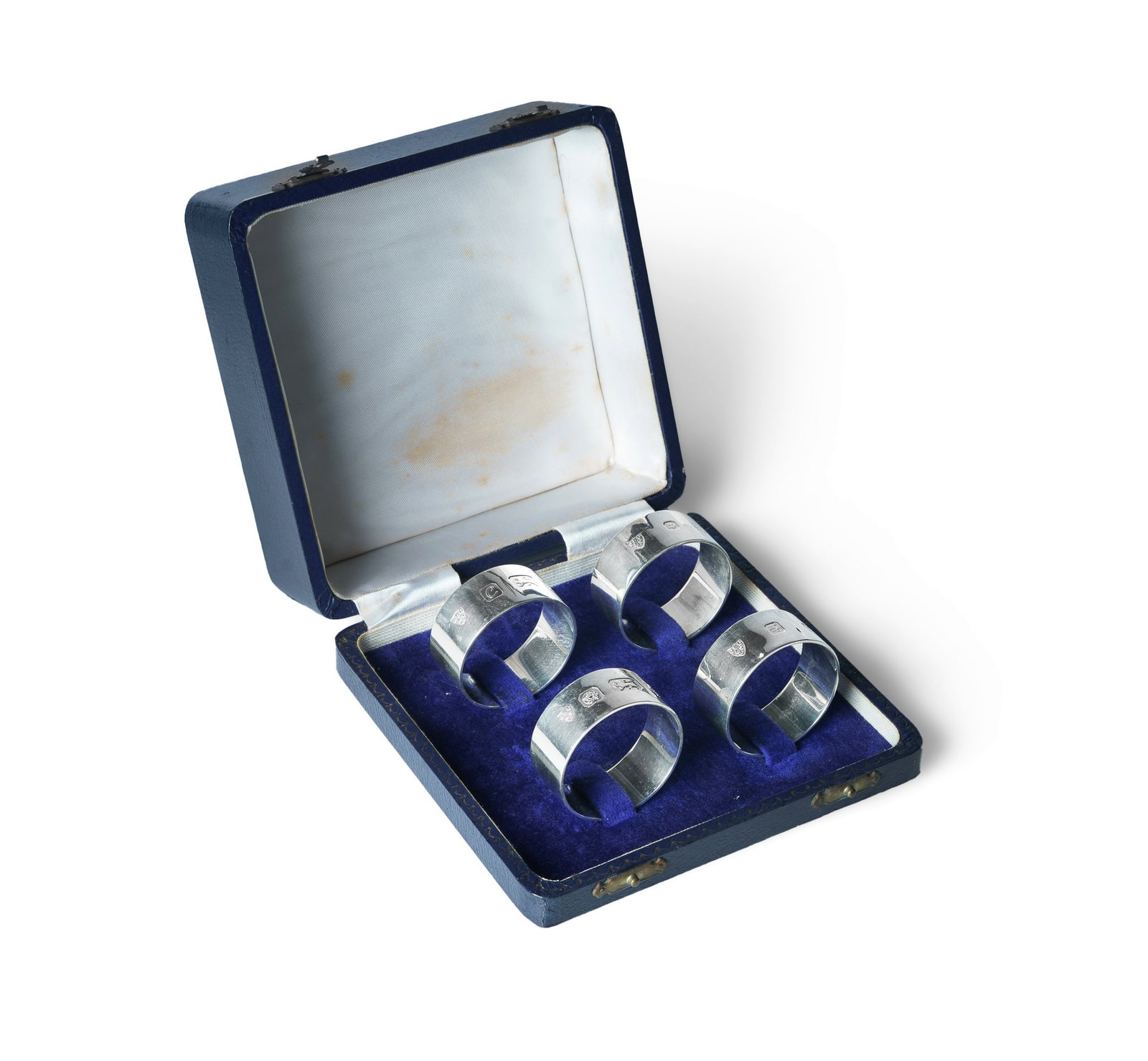 Interesting Set of 4 Sterling Silver Napkin Rings (1 of 3)