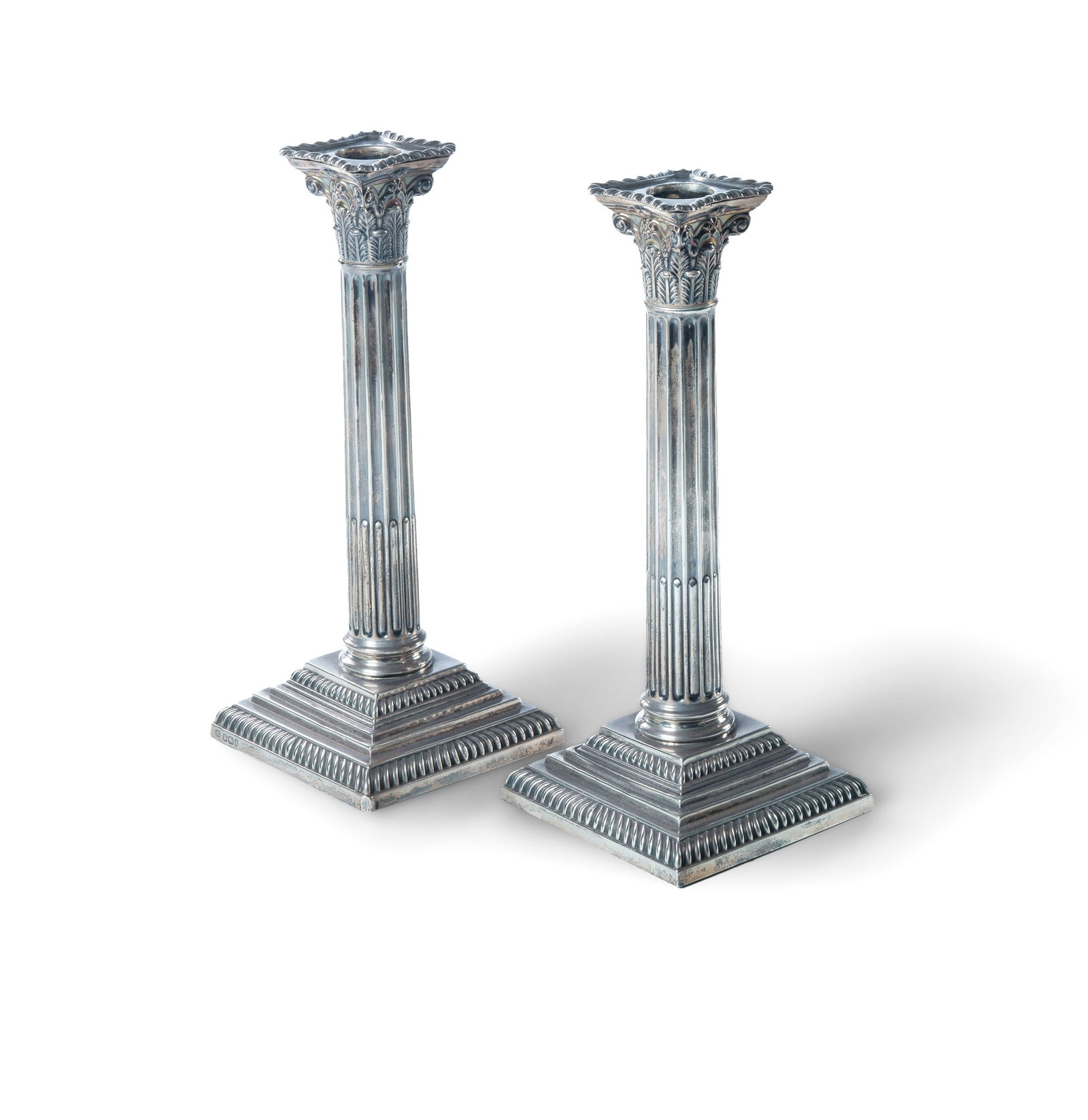 Pr Victorian Sterling Silver Candlesticks (1 of 3)