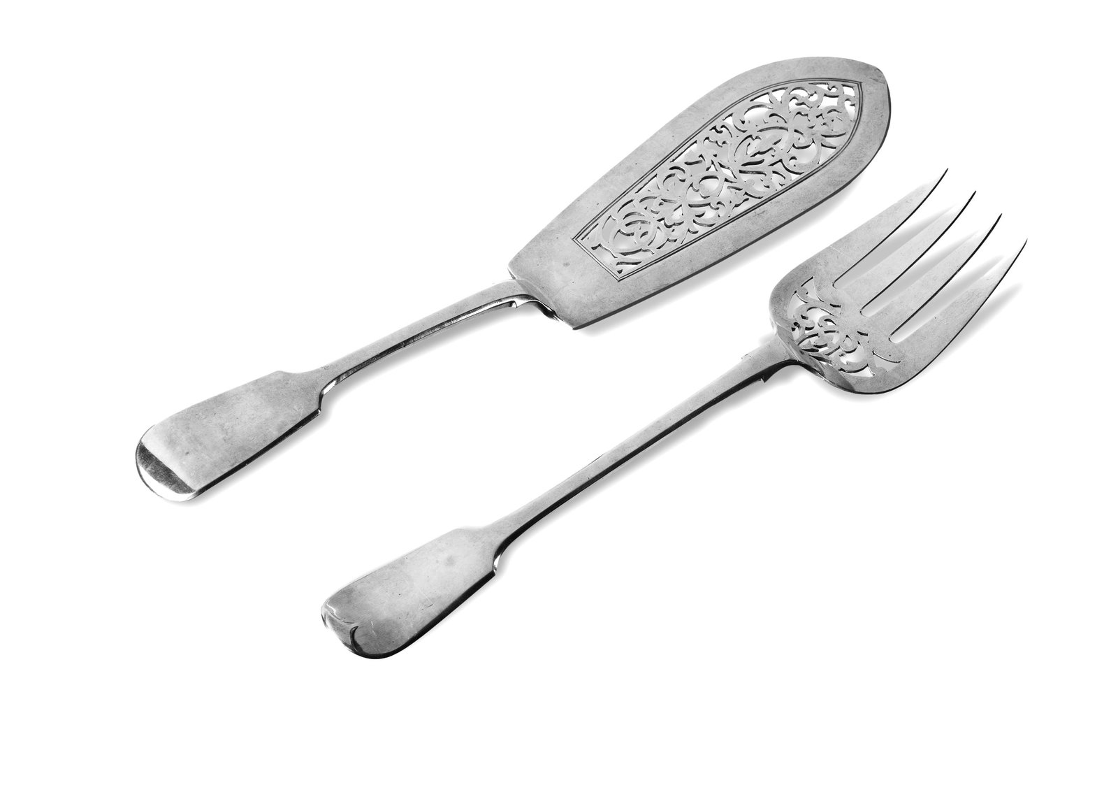 Pr Victorian Sterling Silver Fish Servers (1 of 2)