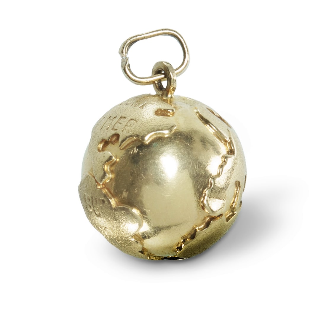 18ct Yellow Gold World Globe Charm/Pendant (1 of 3)