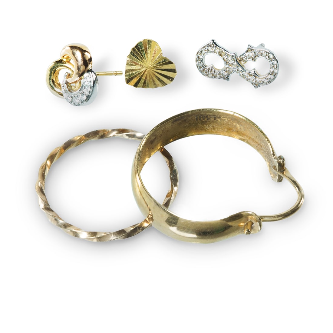 Assorted Gold Earrings with One Silver Pair (1 of 1)