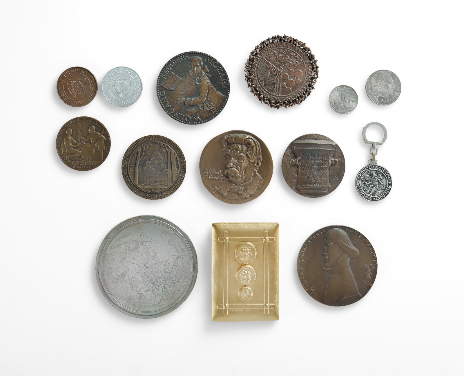 Group of 14 Various Medals, Tokens and Coins (1 of 2)
