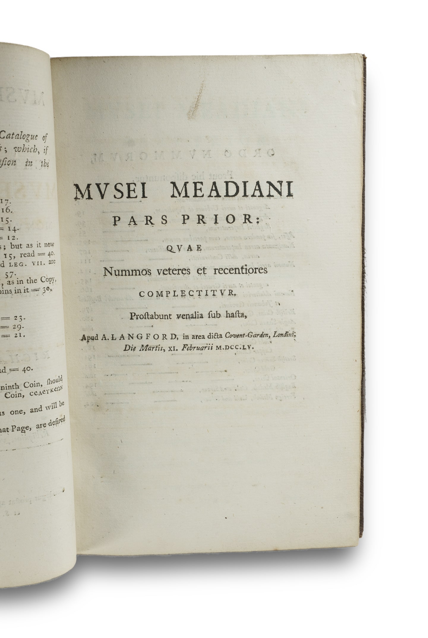 Museum Meadianum, Sive, Catalogus Nummorum. (1 of 4)