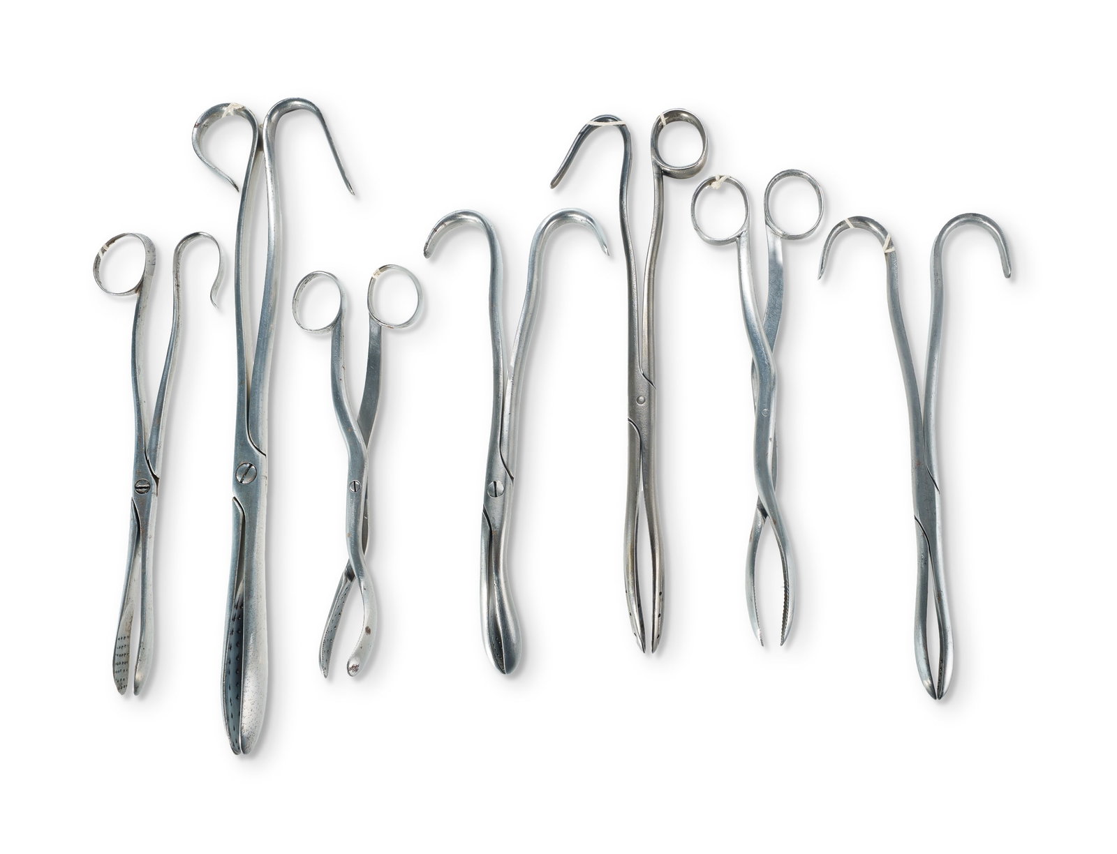 Group of 7 19th C Lithotomy Forceps (1 of 1)