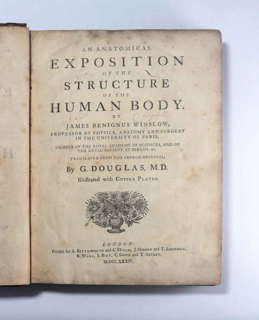WINSLOW, Jacques Benigne. An Anatomical Exposition of the Structure of the Human Body. (1 of 7)