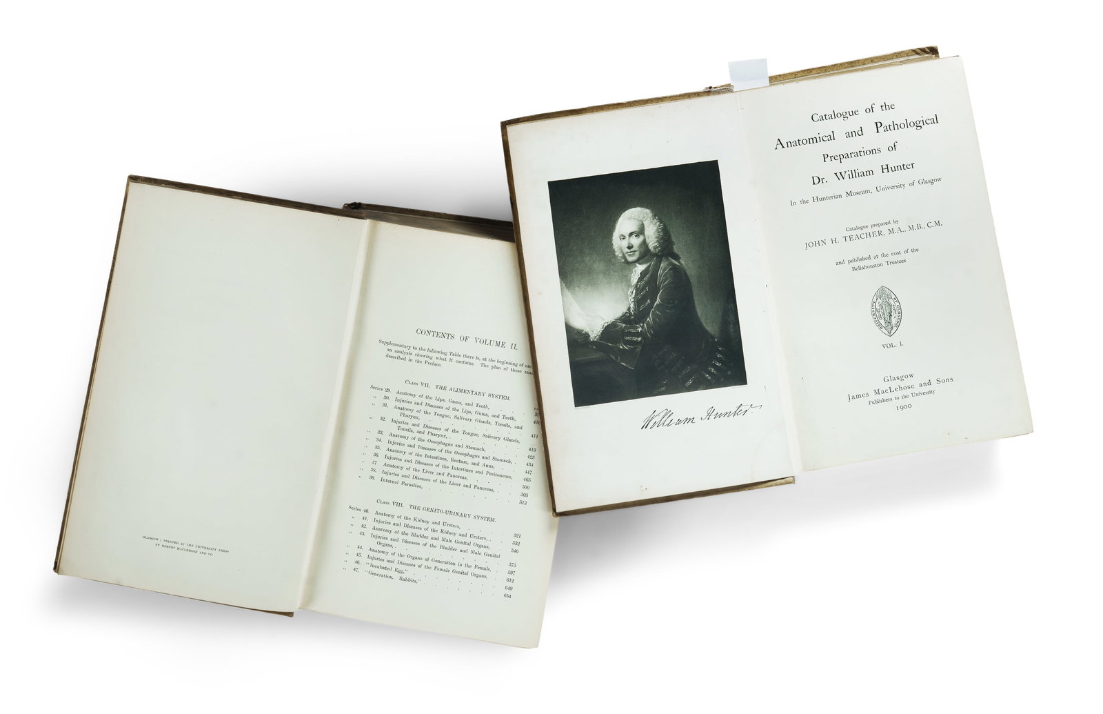 3 Volumes: 1840 Anatomical Catalogue of the Hunterian Museum at Glasgow University with a 2 Volume (1 of 4)