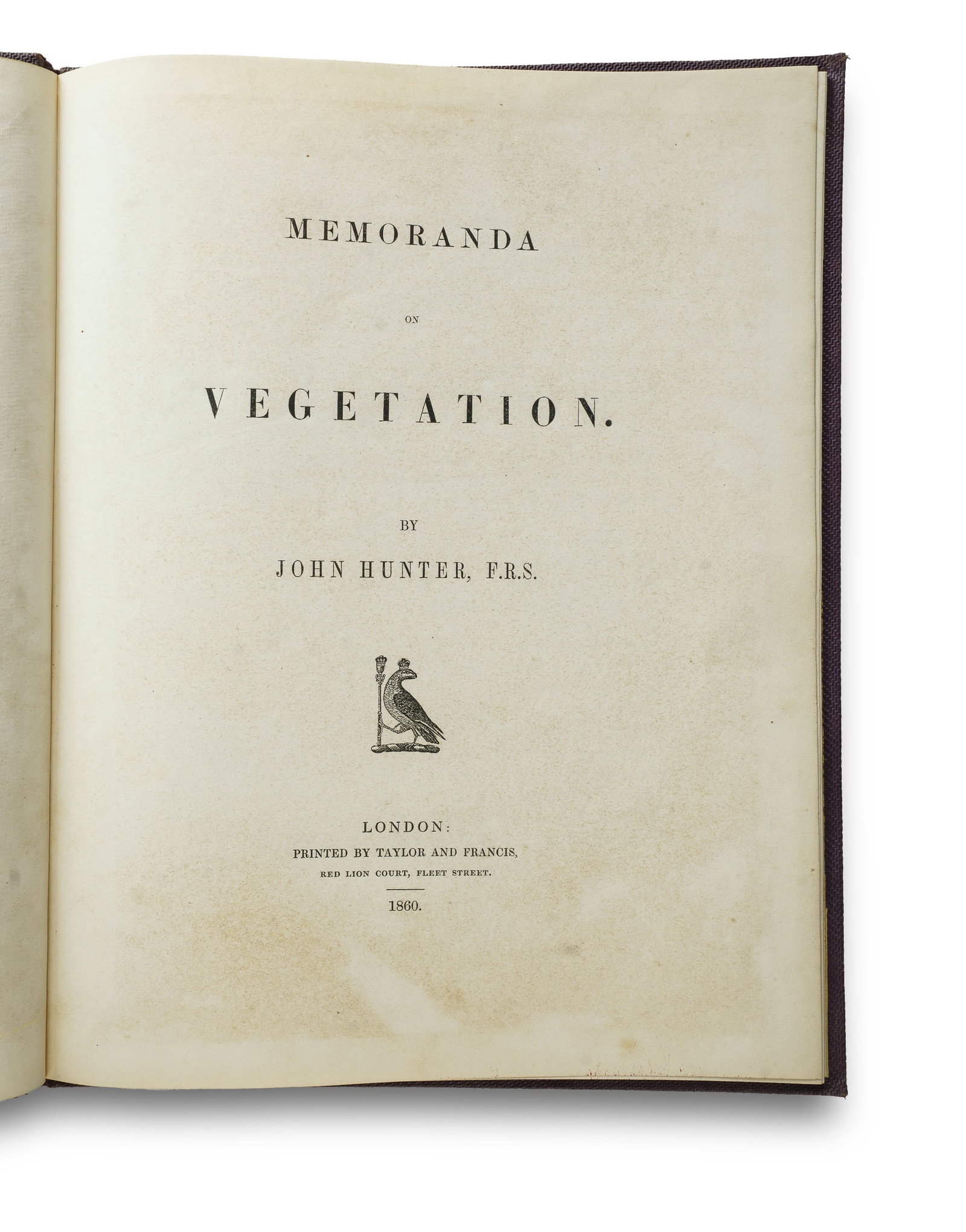 Surgeon and Anatomist John Hunter's Scarce Botanical Work, published in 1860. (1 of 5)